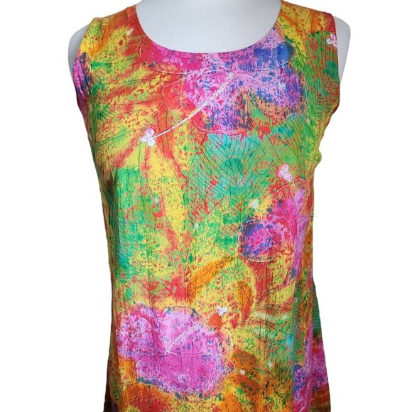 Jams World Vintage Sleeveless Dress Strokes Pattern Floral Size Small - Picture 5 of 14